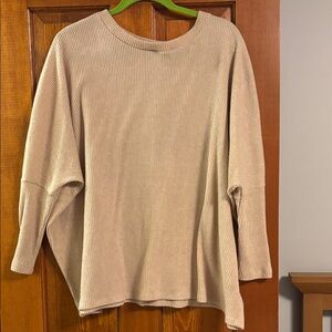 STORY Beige Ribbed Knit Sweater SIZE LARGE